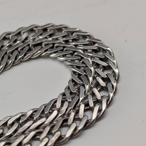 British vintage sterling silver double kihei chain necklace 41cm 17.4g AGP